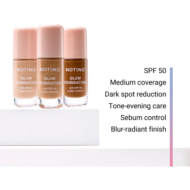 Notino Glow Foundation With SPF 50 & Plant Extracts posvetlitvena podlaga SPF 50 02 Light Neutral 30 ml