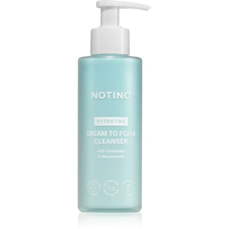 Notino Hydrating Cream to Foam Cleanser with Ceramides & Niacinamide nežna čistilna penasta krema z vlažilnim učinkom 190 ml