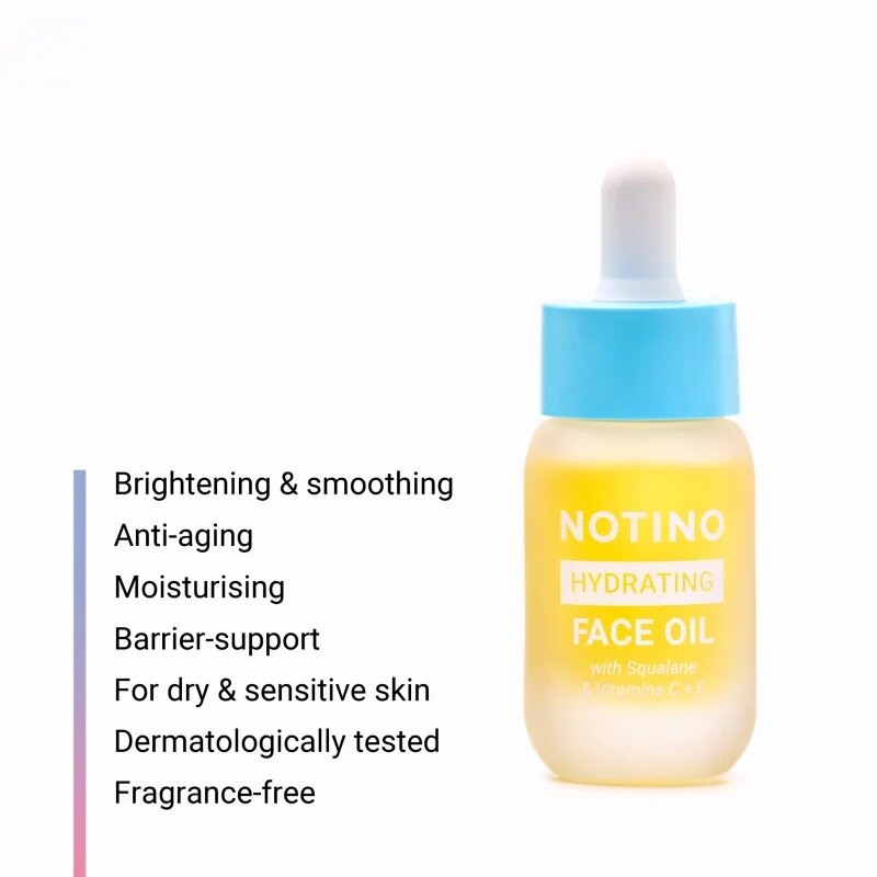 Notino Hydrating Face Oil with Squalane & Vitamins C + E posvetlitveno olje z vitaminom C 15 ml