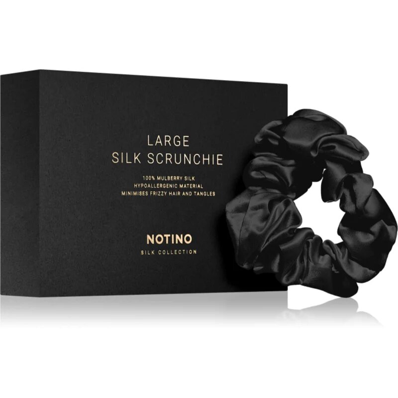 Notino Silk Collection Large scrunchie svilena elastika za lase Black 1 kos