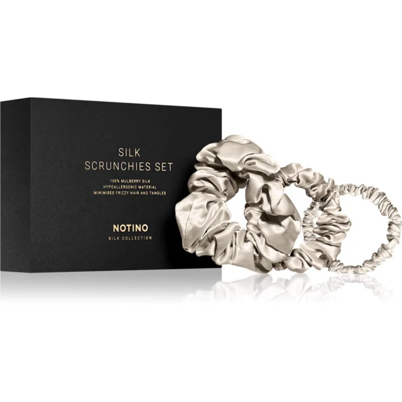Notino Silk Collection Scrunchie Set set svilenih elastik za lase odtenek Cream