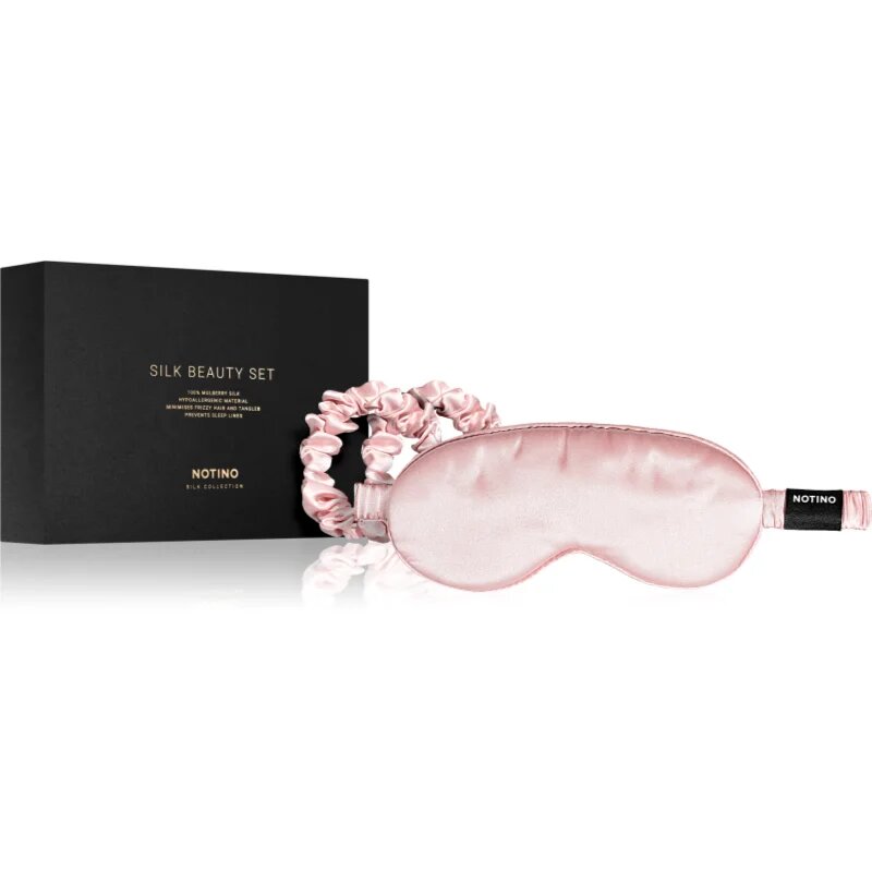 Notino Silk Collection Sleeping mask & Scrunchies Set darilni set odtenek Pink