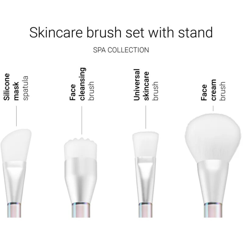 Notino Spa Collection Skincare brush set with stand set čopičev za nego kože