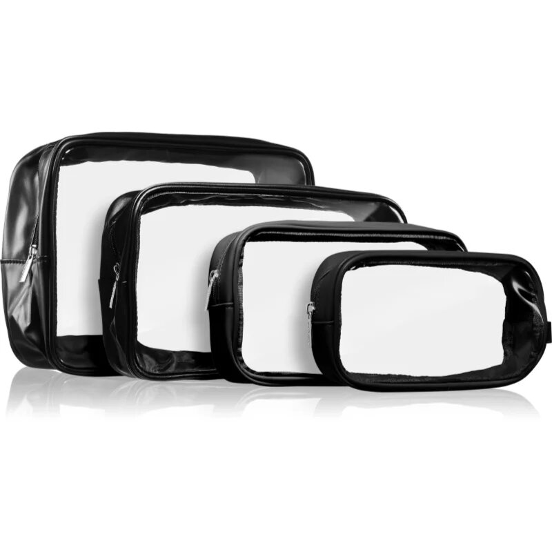 Notino Travel Collection Clear Organizer Set potovalni set za kozmetiko Black