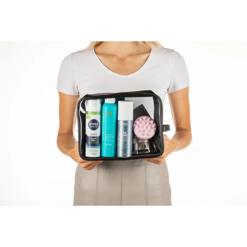 Notino Travel Collection Clear Organizer Set potovalni set za kozmetiko Black