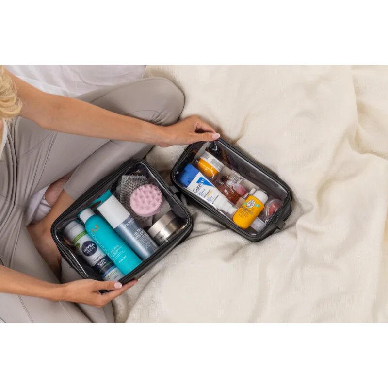 Notino Travel Collection Clear Organizer Set potovalni set za kozmetiko Black
