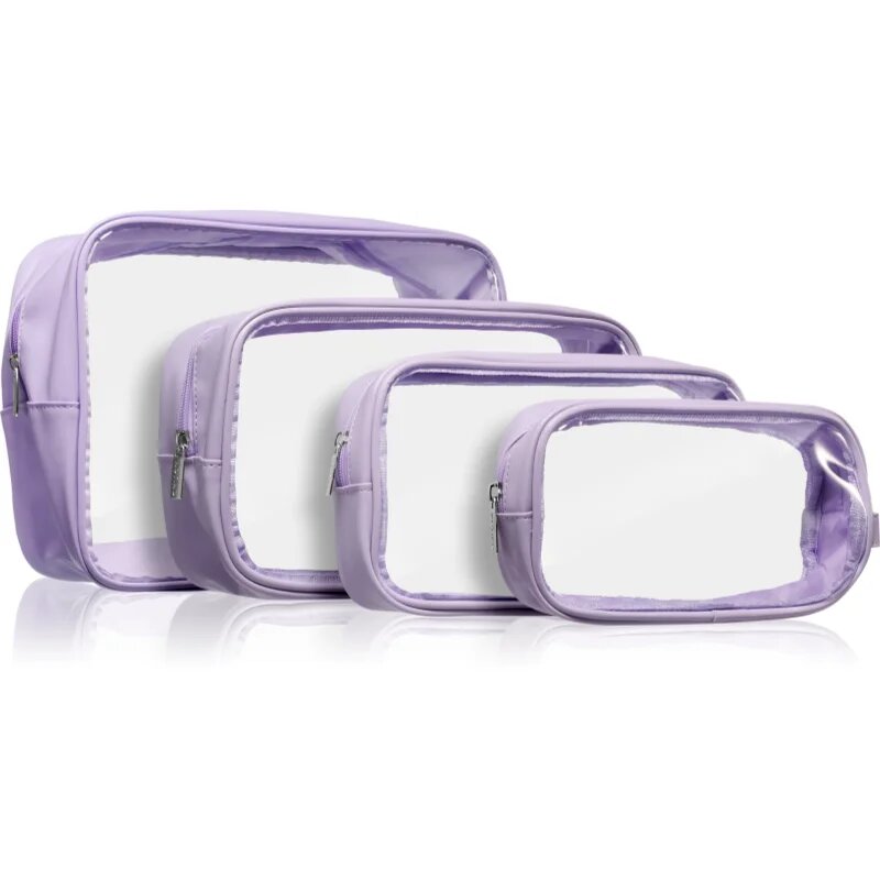 Notino Travel Collection Clear Organizer Set potovalni set za kozmetiko Purple 4 kos