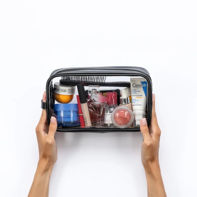 Notino Travel Collection Large Clear Organizer prozorna kozmetična torbica L Black 26x14x85 cm 1 kos