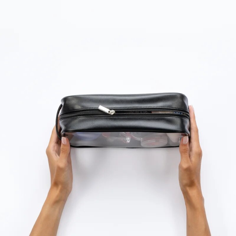 Notino Travel Collection Large Clear Organizer prozorna kozmetična torbica L Black 26x14x85 cm 1 kos