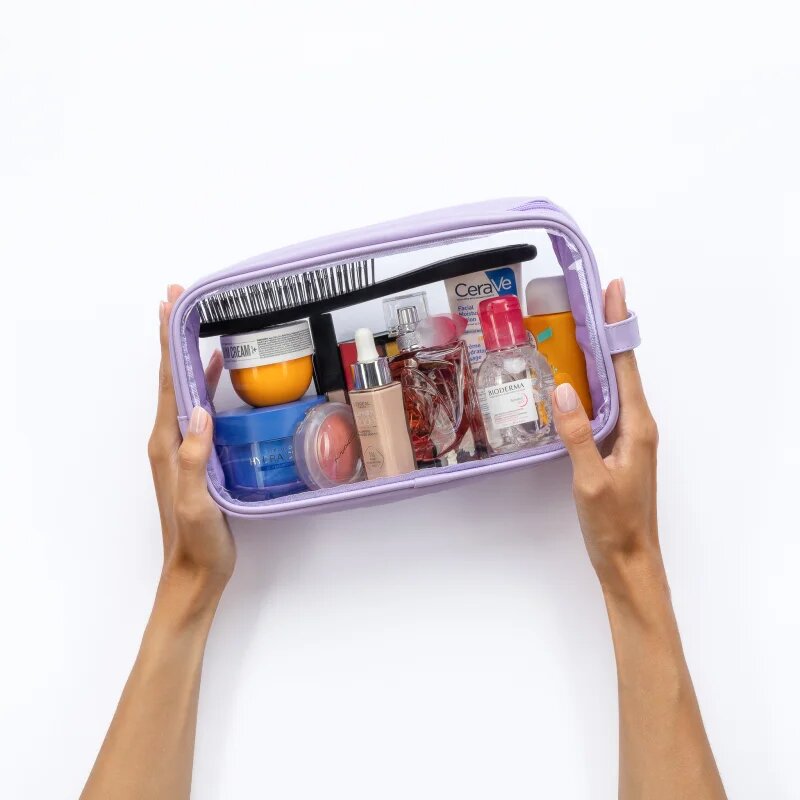Notino Travel Collection Large Clear Organizer prozorna kozmetična torbica L Purple 1 kos