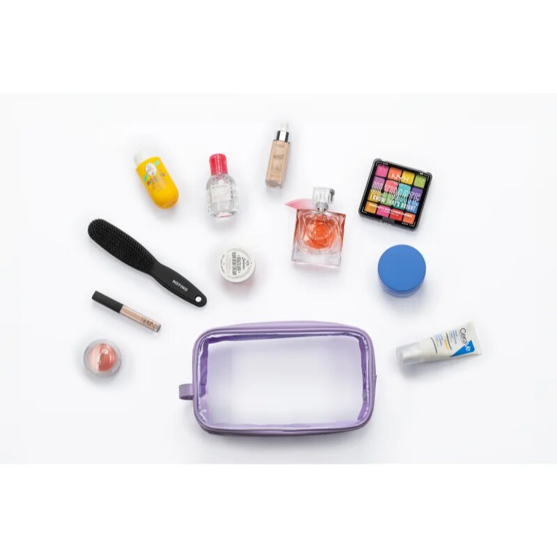 Notino Travel Collection Large Clear Organizer prozorna kozmetična torbica L Purple 1 kos