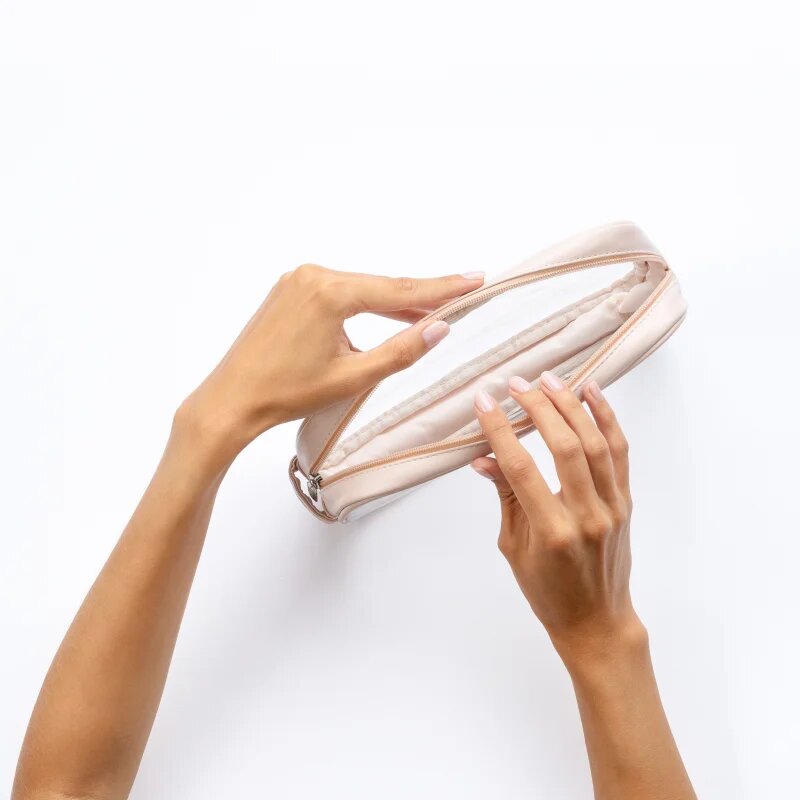 Notino Travel Collection Medium Clear Organizer prozorna kozmetična torbica M Beige 24x125x5 cm 1 kos