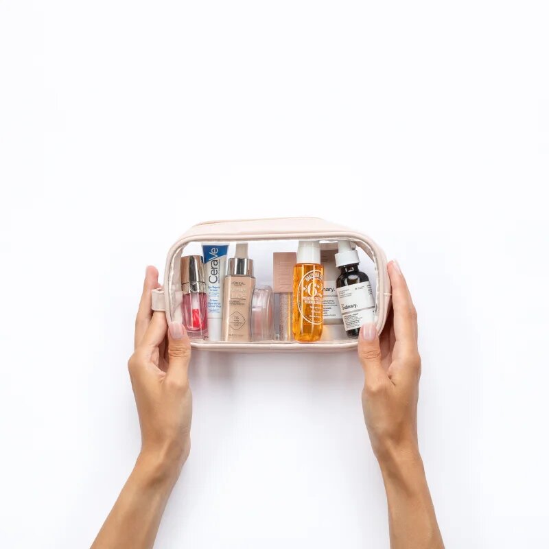 Notino Travel Collection Small Clear Organizer prozorna kozmetična torbica transparenten (M)transparentna (F)transparentno (N) S Beige 20x10x5 cm 1 ko