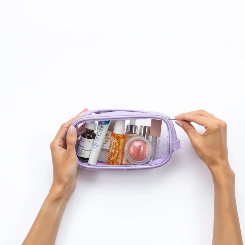 Notino Travel Collection Small Clear Organizer prozorna kozmetična torbica transparenten (M)transparentna (F)transparentno (N) S Purple 20x10x5 cm 1 k
