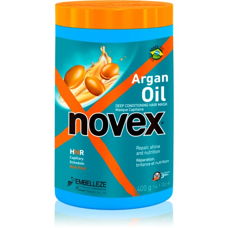 Novex Argan Oil hranilna maska za sijaj in mehkobo las 400 g