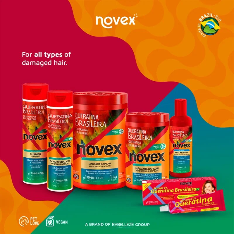 Novex Brazilian Keratin krepilni in obnovitveni balzam 300 ml
