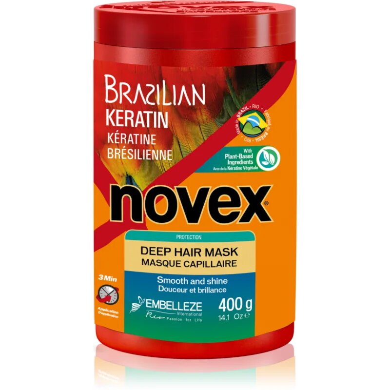 Novex Brazilian Keratin obnovitvena maska za poškodovane lase 400 g