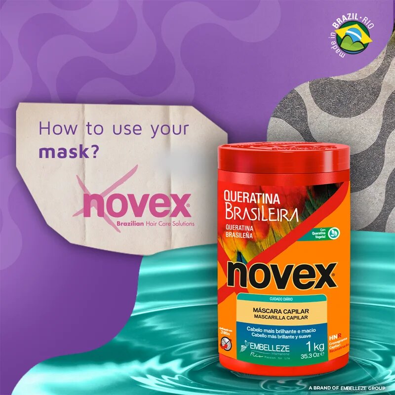 Novex Brazilian Keratin obnovitvena maska za poškodovane lase 400 g
