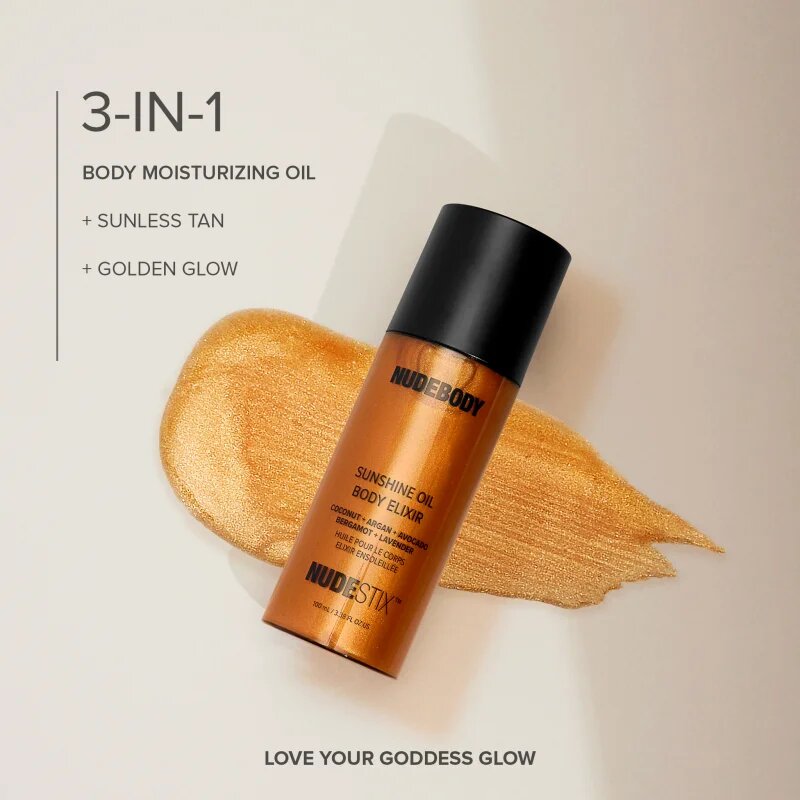 Nudestix Nudebody Sunshine Oil Body Elixir vlažilno olje za telo z učinkom postopne porjavitve 100 ml