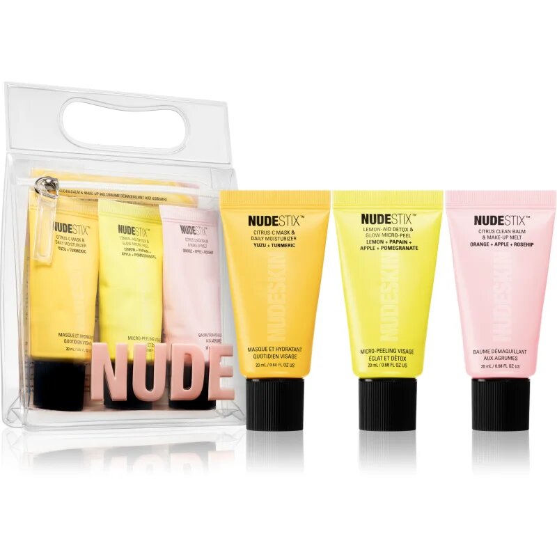 Nudestix Nudeskin 3-Step: Citrus Renew Set Potovalni set za obraz