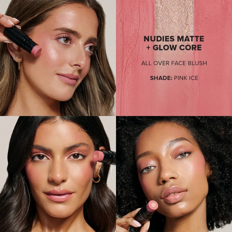 Nudestix Nudies Matte + Glow Core večnamensko ličilo za oči ustnice in obraz odtenek Pink Ice 6 g