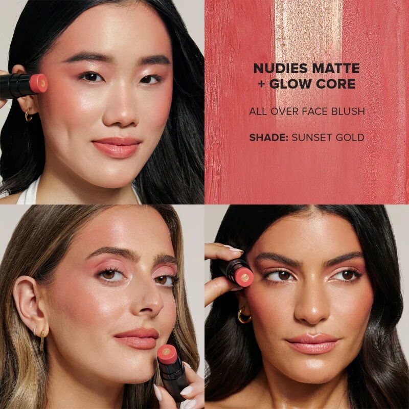 Nudestix Nudies Matte + Glow Core večnamensko ličilo za oči ustnice in obraz odtenek Sunset Gold 6 g