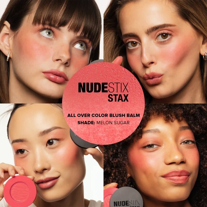Nudestix Stax All Over Color Blush Balm večnamensko ličilo za oči ustnice in obraz odtenek Melon Sugar 2.5 g