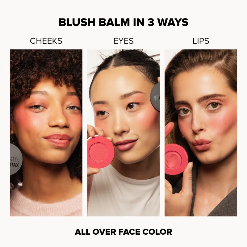 Nudestix Stax All Over Color Blush Balm večnamensko ličilo za oči ustnice in obraz odtenek Melon Sugar 2.5 g
