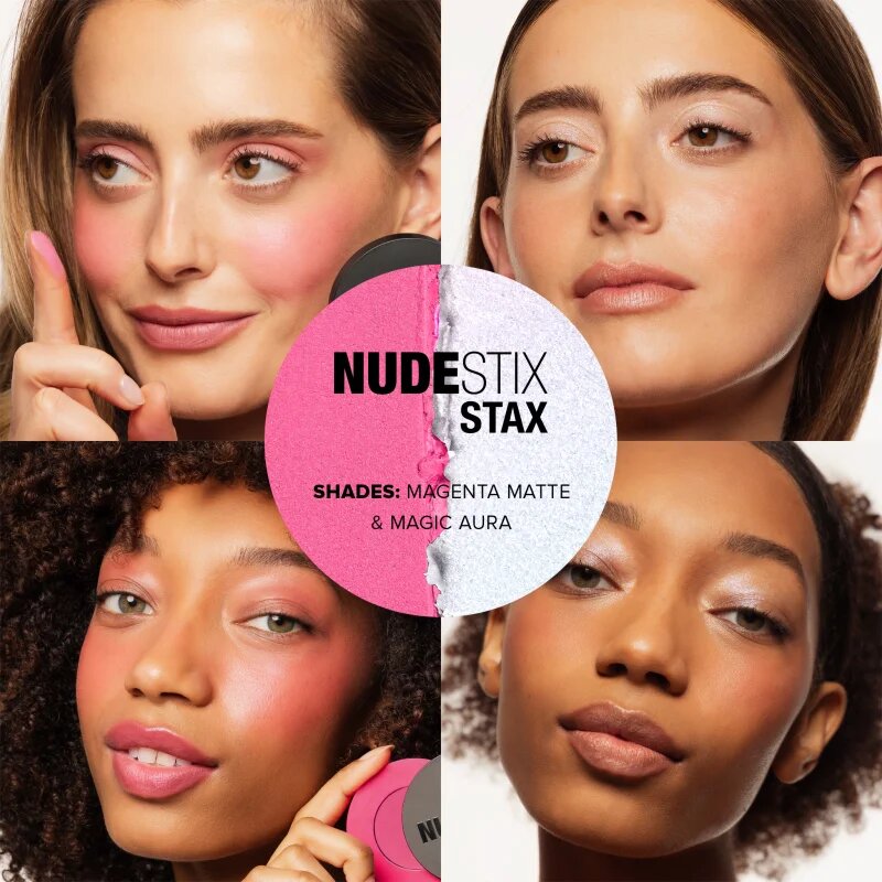 Nudestix Stax Set večnamensko ličilo za oči ustnice in obraz odtenek Pinkglow 2x2.5 g