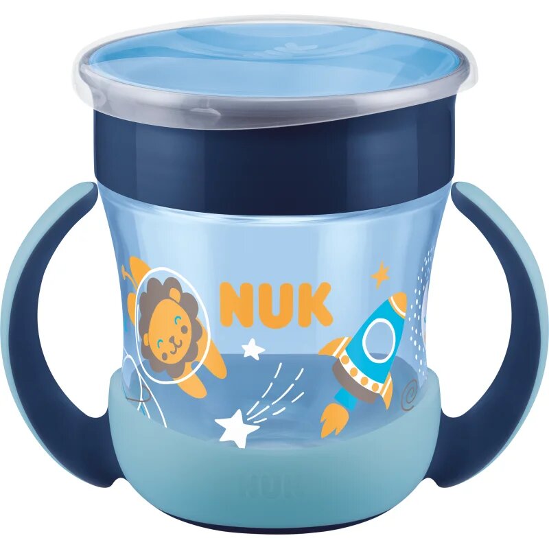 NUK Magic Cup Night skodelica z ročaji 6m+ Blue 1 kos