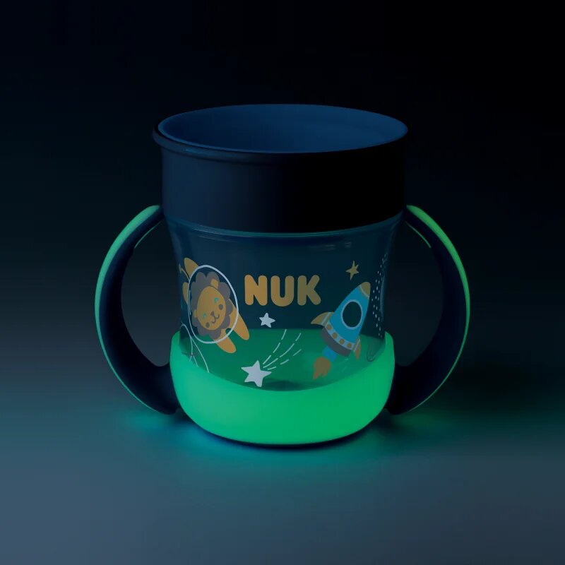 NUK Magic Cup Night skodelica z ročaji 6m+ Blue 1 kos