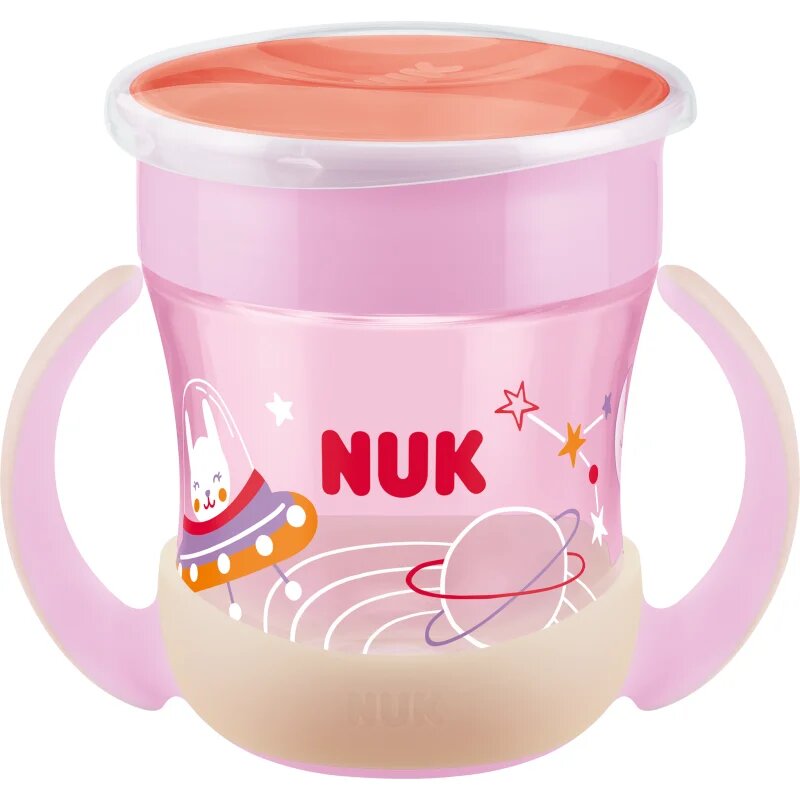 NUK Magic Cup Night skodelica z ročaji 6m+ Pink 1 kos