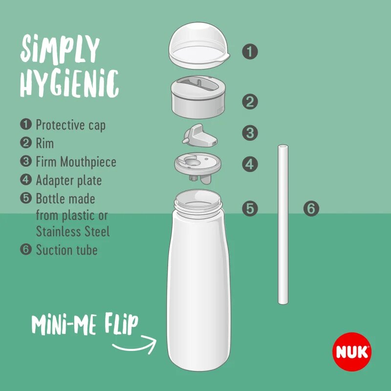 NUK Mini-Me Flip športna steklenica Pink 12m+ 1 kos