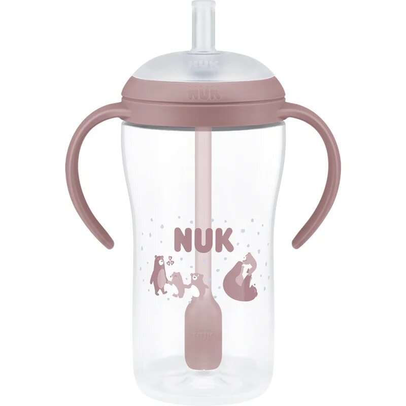 NUK Perfect Match Bear steklenička s slamico 8m+ 1 kos