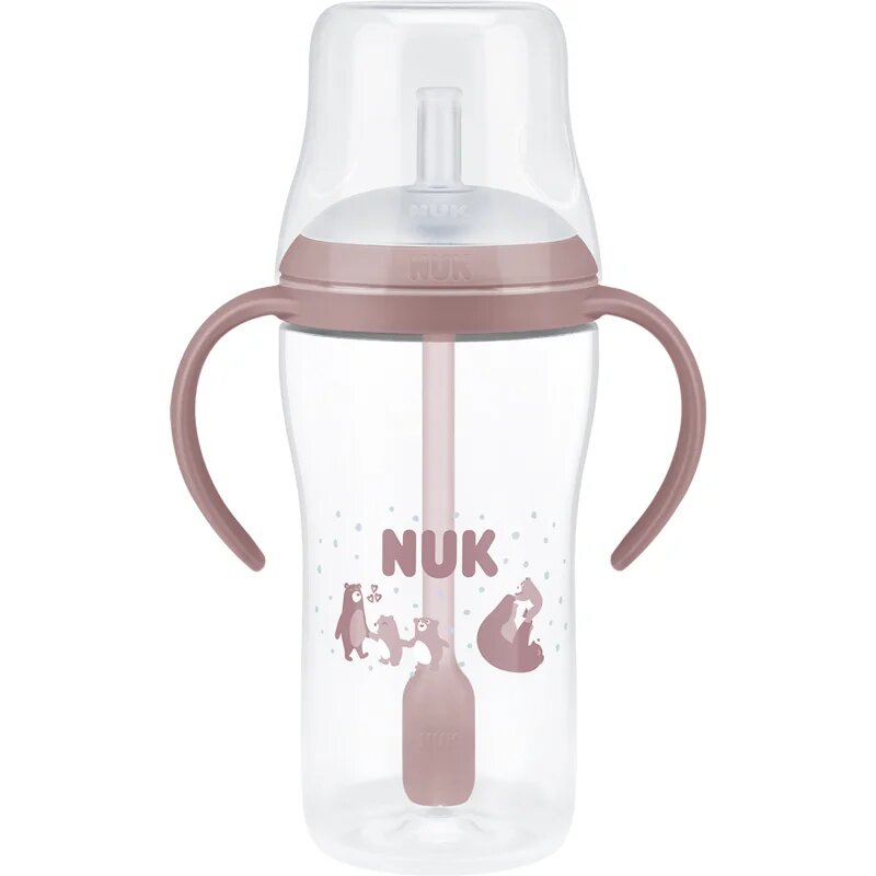 NUK Perfect Match Bear steklenička s slamico 8m+ 1 kos