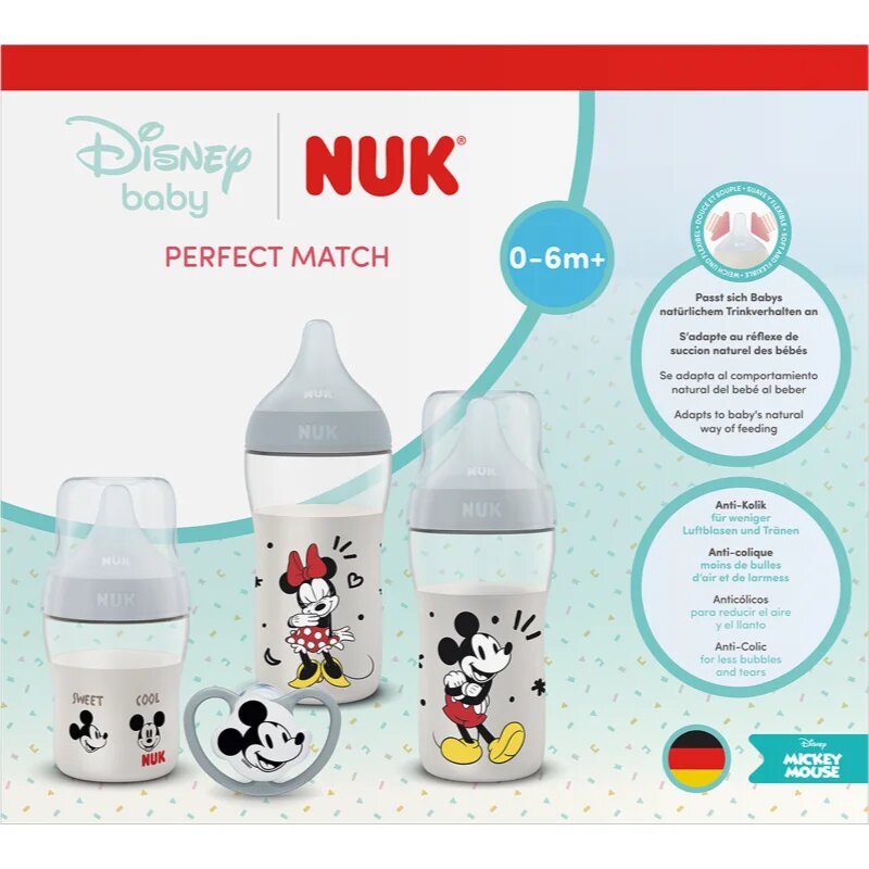 NUK Perfect Match Disney darilni set za dojenčke Mickey Mouse