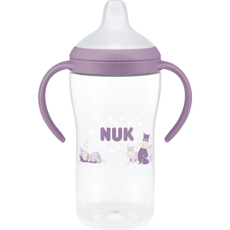 NUK Perfect Match Hippo steklenička za učenje pitja z indikatorjem temperature 6m+ 1 kos