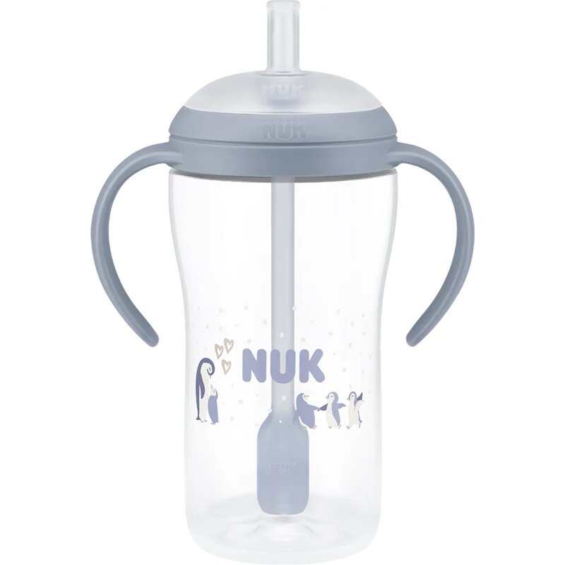 NUK Perfect Match Penguin steklenička s slamico 8m+ 1 kos