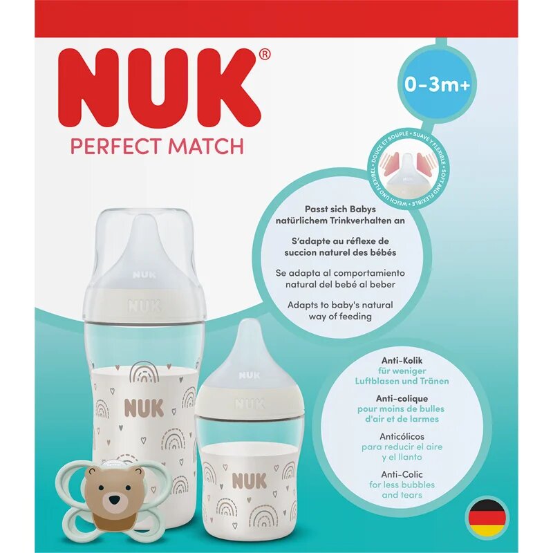 NUK Perfect Match Rainbow darilni set za dojenčke 0-3+ m