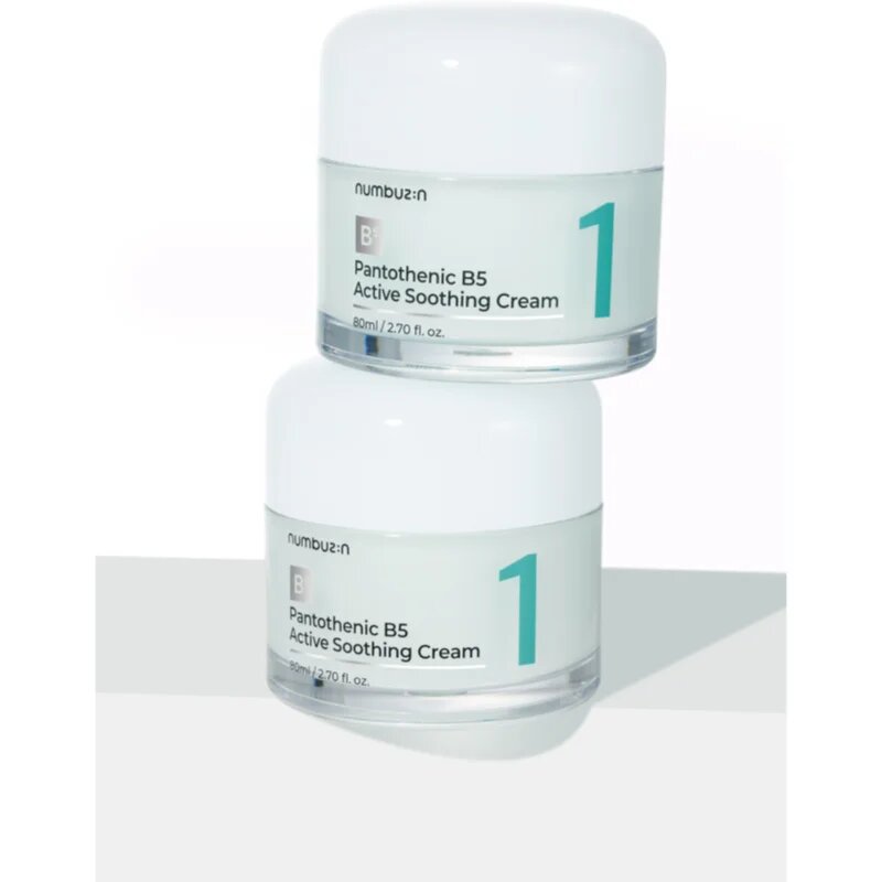 Numbuzin No. 1 Pantothenic B5 Active Soothing Cream pomirjajoča krema za obraz z vlažilnim učinkom 80 ml