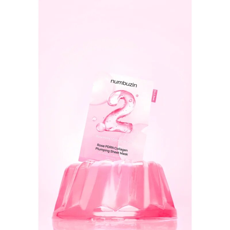 Numbuzin No. 2 Rose PDRN Collagen Plumping Sheet Mask vlažilna tekstilna maska za osvetlitev kože 5 kos
