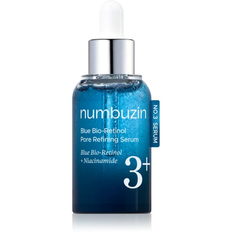 Numbuzin No. 3 Blue Bio-Retinol Pore Refining Serum učvrstitveni serum za obraz za glajenje kože in zmanjšanje por 30 ml