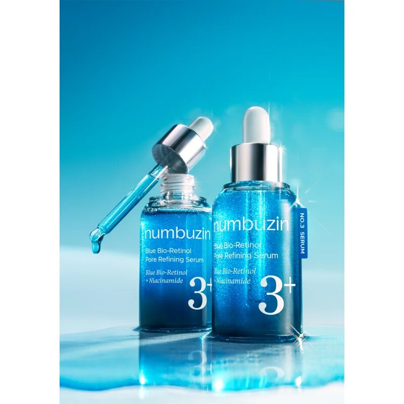 Numbuzin No. 3 Blue Bio-Retinol Pore Refining Serum učvrstitveni serum za obraz za glajenje kože in zmanjšanje por 30 ml