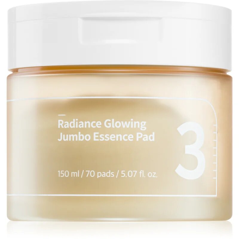 Numbuzin No. 3 Radiance Glowing Jumbo Essence Pad tonizirajoče blazinice za osvetljevanje kože in hidratacijo 70 kos