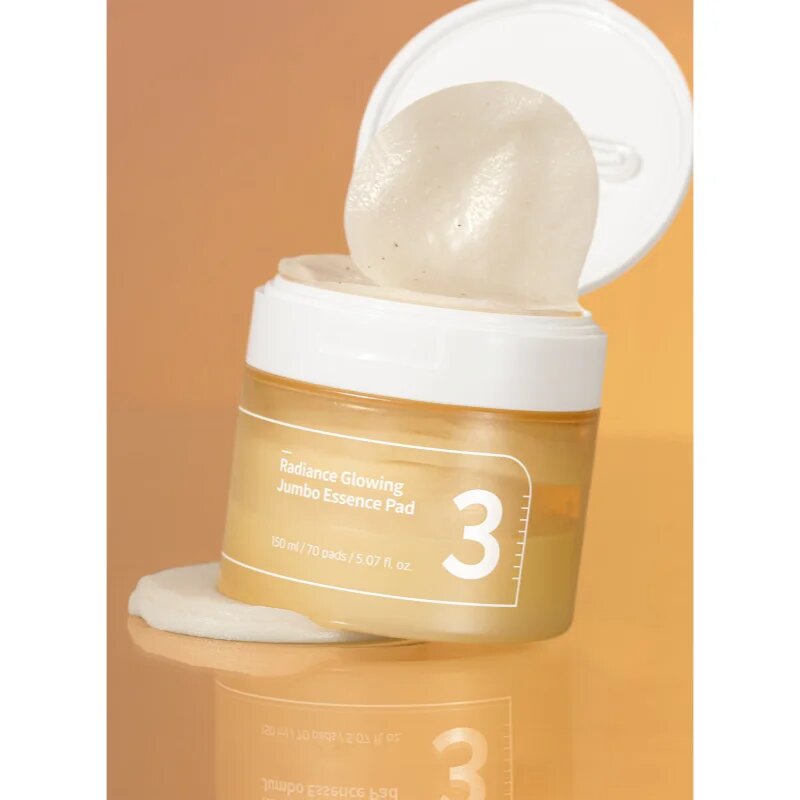 Numbuzin No. 3 Radiance Glowing Jumbo Essence Pad tonizirajoče blazinice za osvetljevanje kože in hidratacijo 70 kos
