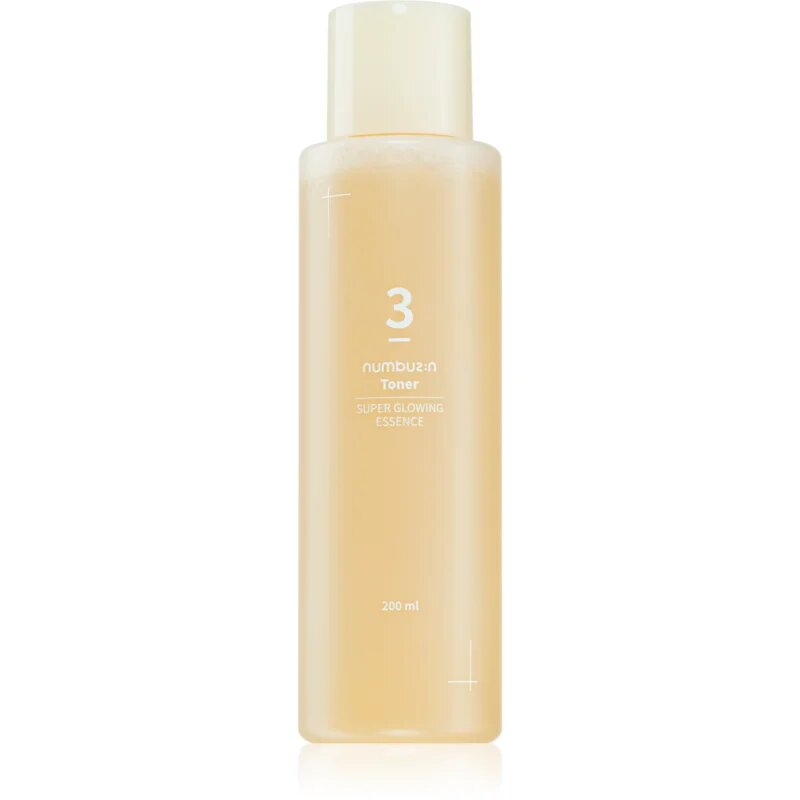 Numbuzin No. 3 Super Glowing Essence Toner posvetlitveni tonik za obnovo čvrstosti obraza 200 ml