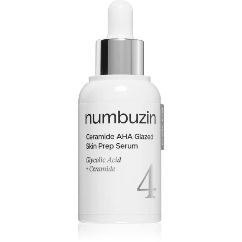 Numbuzin No. 4 Ceramide AHA Glazed Skin Prep Serum vlažilni serum za obraz z učinkom eksfoliacije 30 ml
