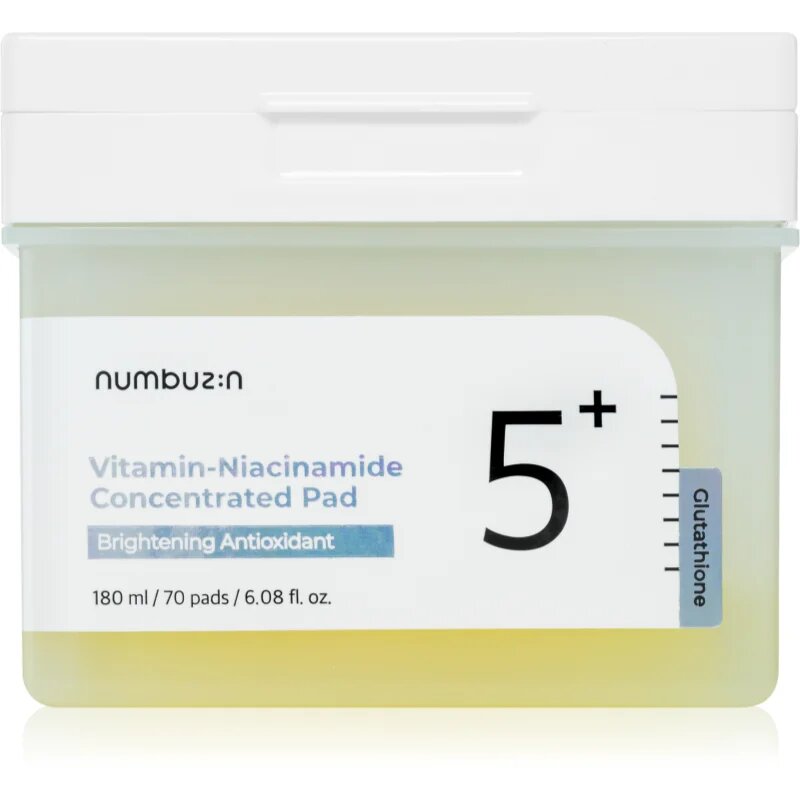 Numbuzin No. 5 Glutathione Vitamin Concentrated Toner Pad tonizirajoče blazinice za osvetljevanje kože in hidratacijo 70 kos