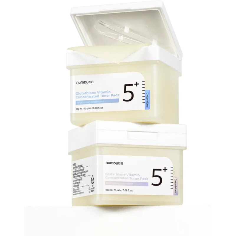 Numbuzin No. 5 Glutathione Vitamin Concentrated Toner Pad tonizirajoče blazinice za osvetljevanje kože in hidratacijo 70 kos