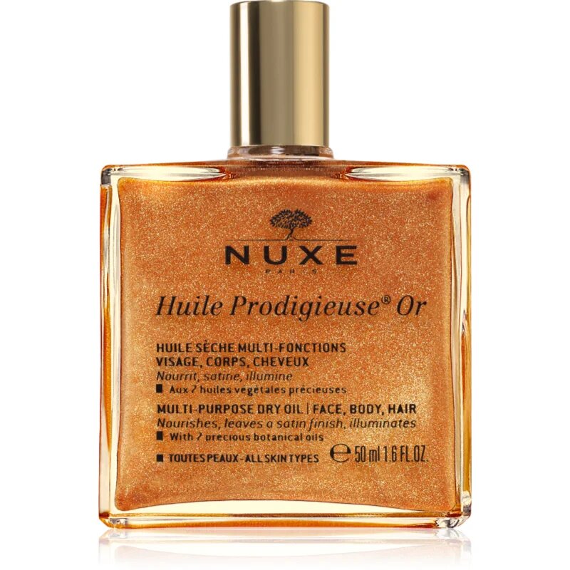 Nuxe Huile Prodigieuse Or večnamensko suho olje z bleščicami za obraz telo in lase 50 ml